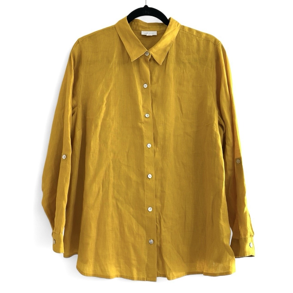 J. Jill Yellow Button Down Shirt